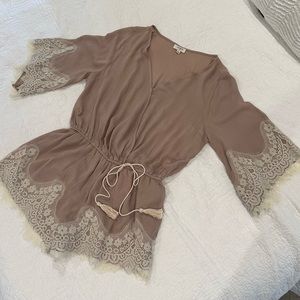 Mauve Romper with Lace Details